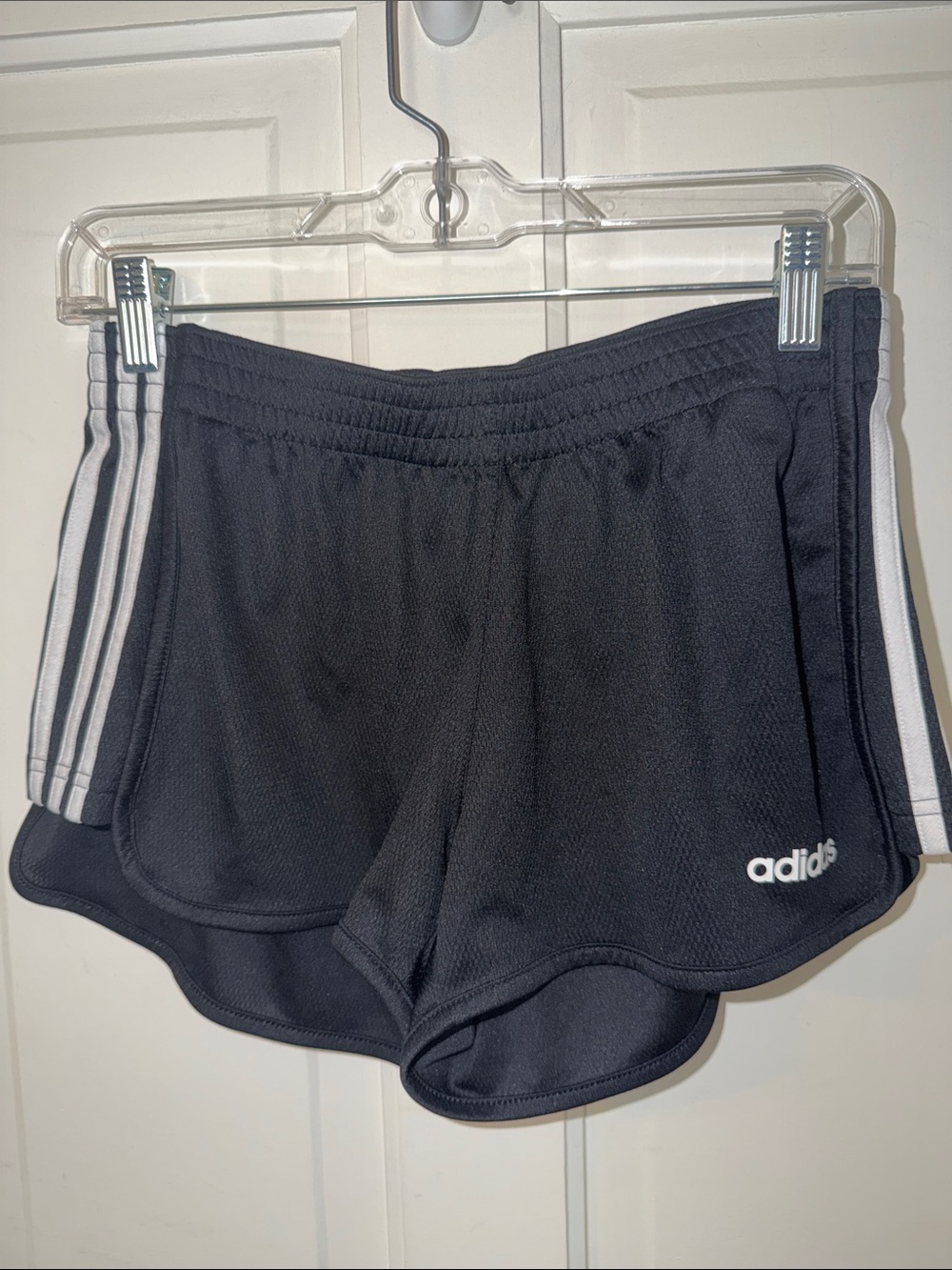 adidas Women's Black Shorts with White Three-Stripes